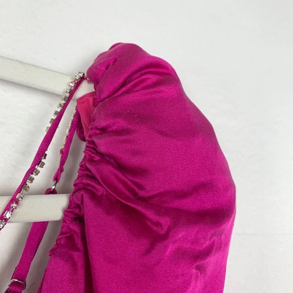 The Bar Silk Twist Puff Long Sleeve Ruched Mini Dress Pink Purple 0 - Picture 12 of 12